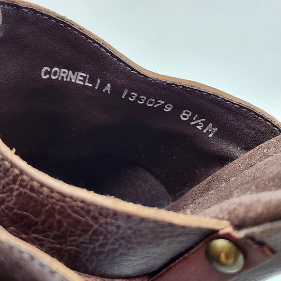 Vintage White Mountain Studded Heeled Mules Size 8.5 Brown Leather Clogs Y2K - Picture 5 of 14